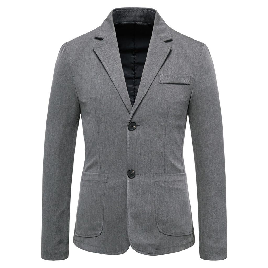 Men's Solid  Long Sleeve Casual Suit Slim Fit  Jacket