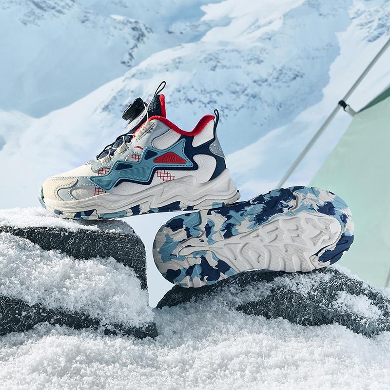 Anta Trendy Fashion Fleece Lined Warm Durable Non-Slip Kids Casual Shoes Kids Casual Shoes White Blue A312349902-2