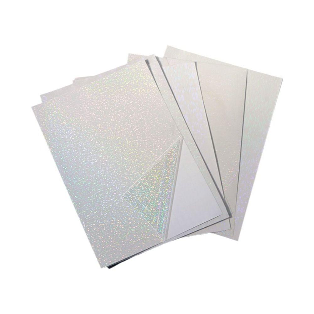 5Pcs A4 Holographic Lamination Film Clear Waterproof Holographic Vinyl Stickers Paper Transparent Laser Cold Lamination Film