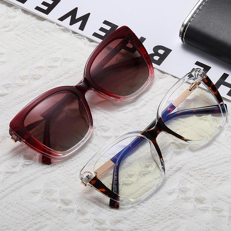 Fashion Women Clip On Glasses Cateye Sunglasses Brand Designer Vintage Eyeglasses Female Anti Blue Light Glasses Gafas