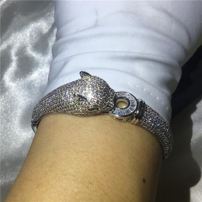 Zilverkleurige Dames Super Luxe Klassieke Armband met 400 Zirkonia's