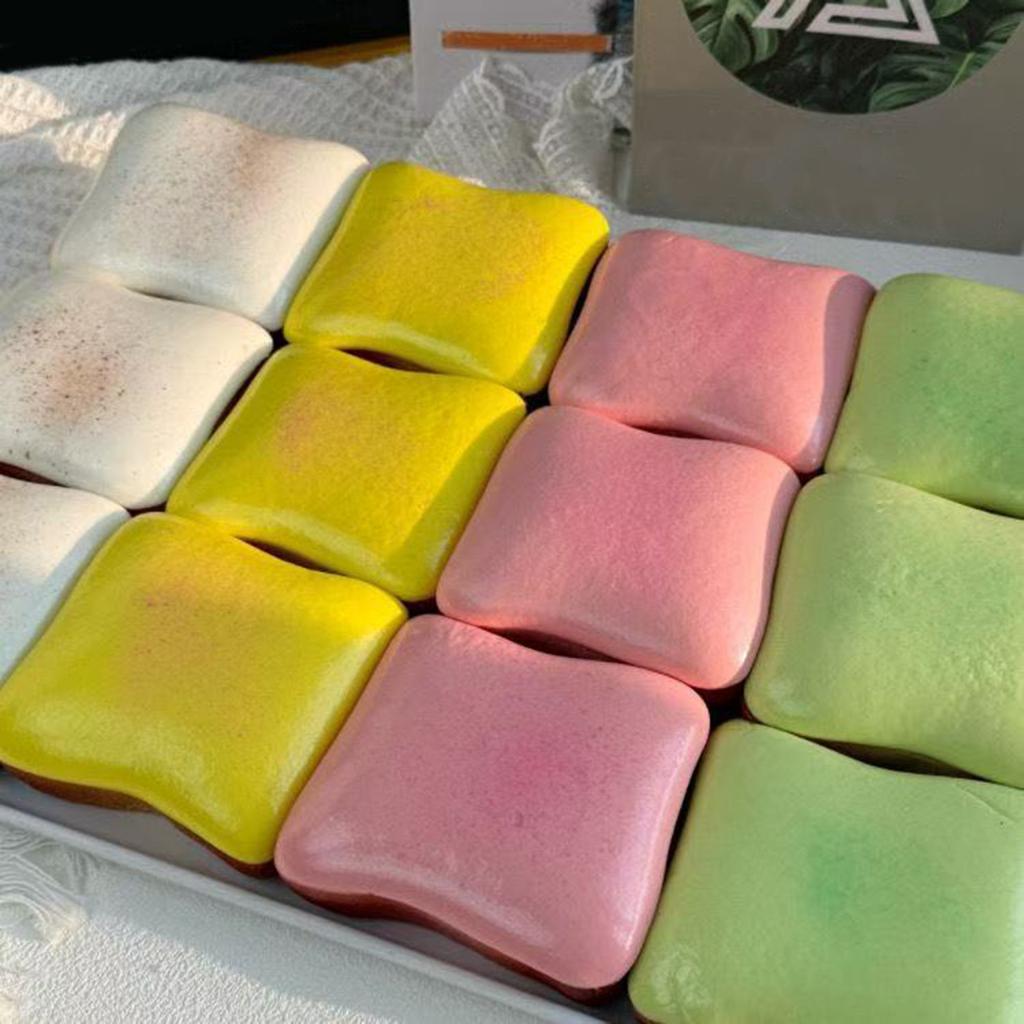 Square Bread Squeeze Toy Bread Butter Squishy Slow Rising Small Sticky Toast Fidget Toys Birthday Gifts for Adults Stress Relief