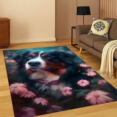 Cute Dog Animal Cartoon Carpet Rug for Bedroom Living Room Sofa Doormat Home Kitchen Decor,Kid Game Area Rug Non-slip Mat Gift
