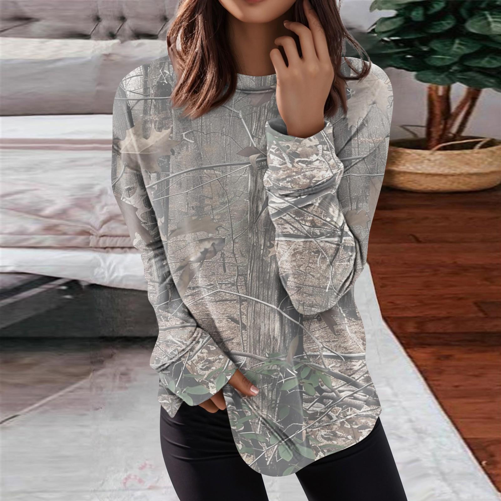 

Женские топы с круглым вырезом, хлопковая женская повседневная модная блузка с длинным рукавом и круглым вырезом с цветочным принтом, пуловер S хаки