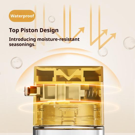 Glass Salt Dispenser with Portion Control Press-Type Shaker for Precise Salt Spice Dispensing 180ml Easy-Fill Wide Mouth Condiment Bottle