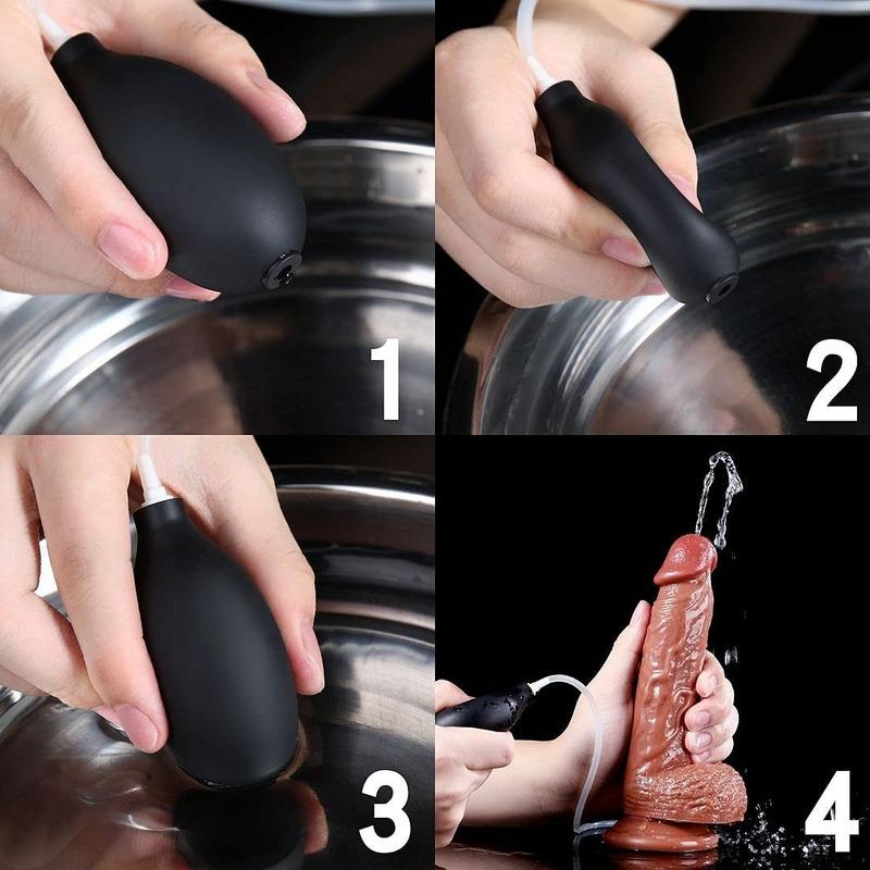 Real Jet Dildo Ejaculation Powerful Suction Cup. The Penis Has A Curved Shaft And Ball, Which Is Suitable For Female G-spot And Anus
