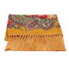 Women's Vintage Floral Print Shawl - Square Ethnic Scarf With Four-Sided Tassels For Travel & Dust Protection 