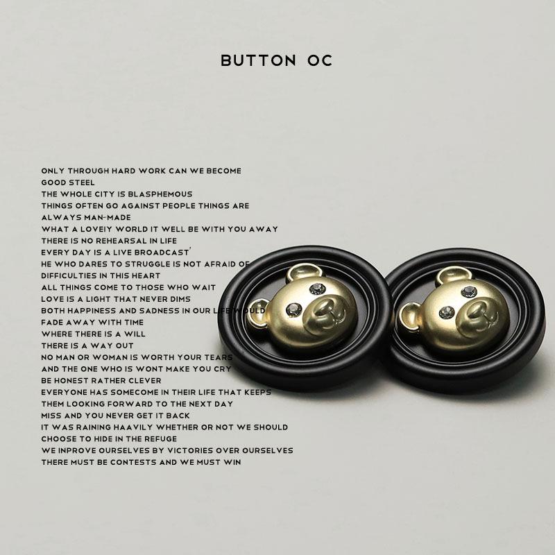 Xiaoxiang Cute Wind Bear Metal Decorative Buttons Women'S Clothes Leather Coat Jacket Sweater Decorative Buttons