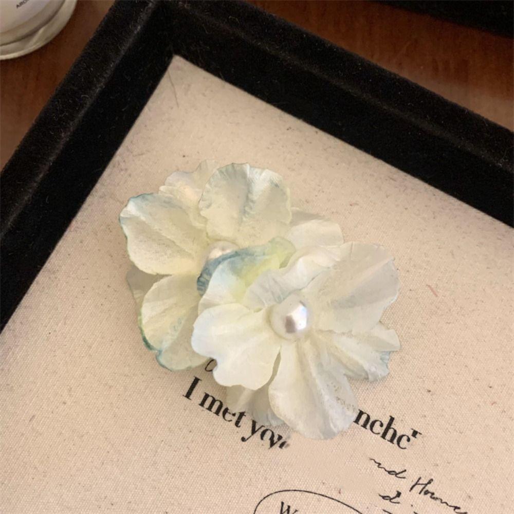 Pearl Flower Hair Clip Korean Style Girl Hair Clip Sweet Silk Flower Hairpin Holiday
