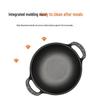 Cast Iron Double Ear Stew & Fry Pan, Non-stick Flat Bottom, Universal for Gas & Induction Cooktops, Large Size.