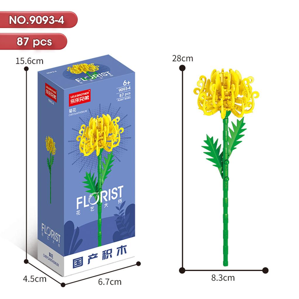 Hot Creative Small Building Block Flower Art Classic Brick Mini Potted Plant Gift For Girls Desk Decoration Simple Assembly Toys