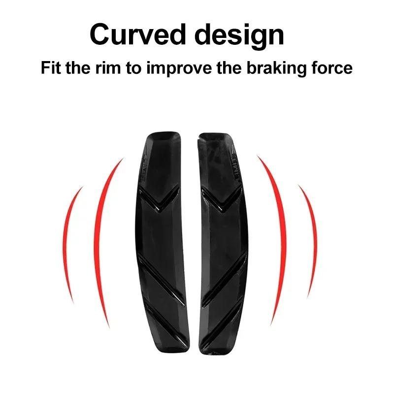 1 2 4 Pairs MTB Road Bike Silent Brake Pads Cycling V Brake Holder Shoes Rubber Blocks Durable Bicycle Brake Pads Accessories