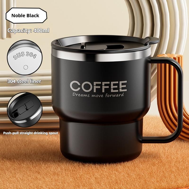 400ML Milk Coffee Mug Stainless Steel Coffee Mug With Handle Portable Double Layer Sealed Leak-proof Drinking Thermal Water Cup