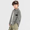 Duo Duo Jia Boy's Korean Style Black & White Plaid Long Sleeve Shirt