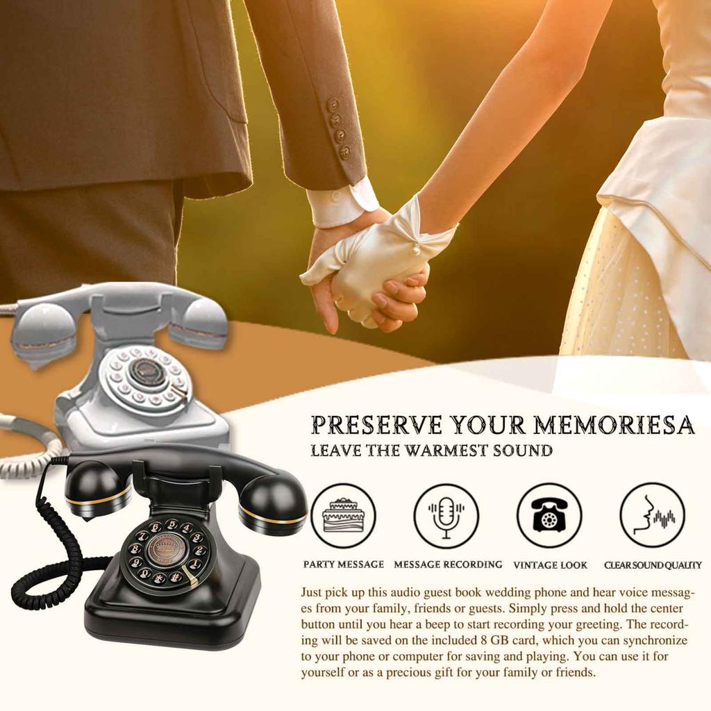 O Message Book Voice Record Vintage Telephone Recorder Wedding Phone Customized with Voicemail