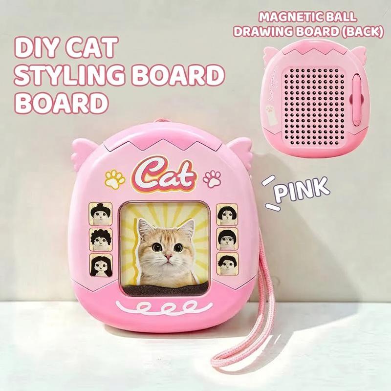 Fidget Diy Hair Style Keychain Funny Mini Magnetic Drawing Painting Board Steel Bead Creative Cat Styling Pendant Car Pendant