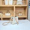 Women's Large Capacity Single Shoulder Bucket Bag with Inner Lining, Compartment Organizer, and Zippered Middle Section.