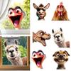 Alpaca Espiando Adesivo de Janela Removível Galo Avestruz Cachorro Adesivo Estático para Vidro Decalque Decorativo Animal de PVC à Prova d'Água