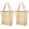 1/2pcs Large Mesh Beach Bag Set, Oversized Tote with Sturdy Handles for Travel,Vacation,Pool&Camping,Durable Storage Bag, Black