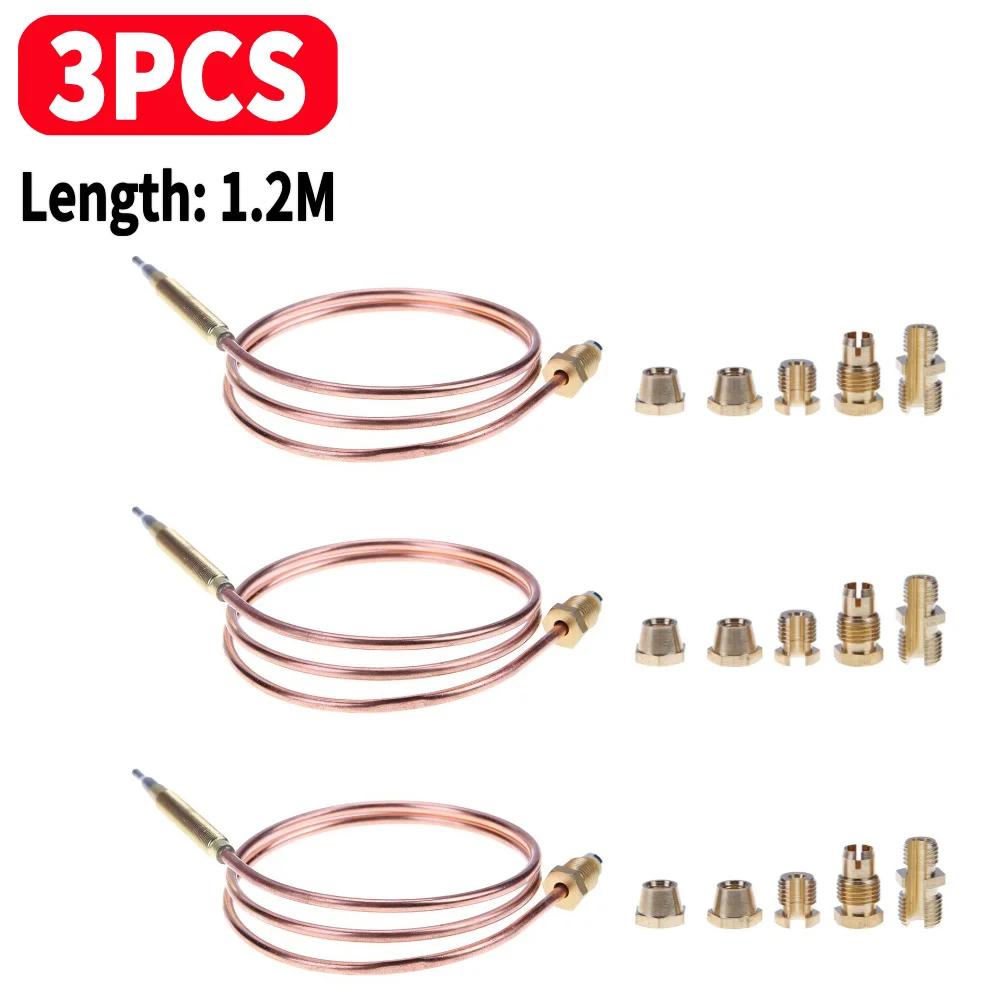 1-3 Stück Universelles Gas-Thermoelement für Warmwasserboiler mit 5 festen Teilen Ersatz Gasventil Induktionsleitung Thermoelement