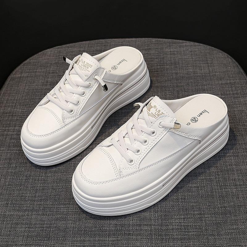 

Новый стиль полутапочек с толстой подошвой и мягкой подошвой-пирожным для ленивых людей 40 бежевый