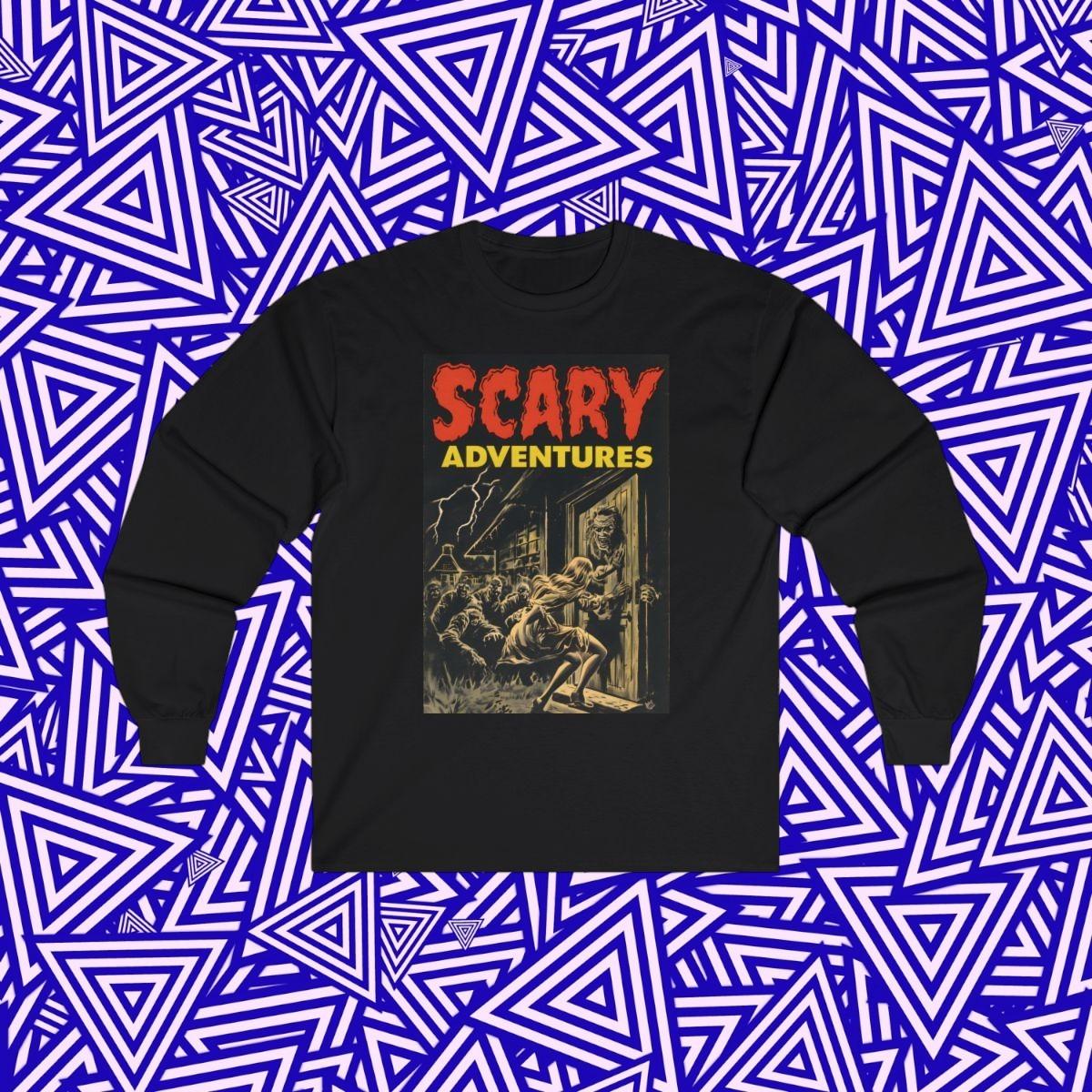 Vintage Scary Adventures Comic Book Cover T-Shirt | Retro 1960s Horror Tee XL