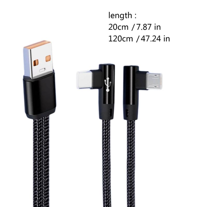 90degree Angled Type C And USB Charging Cable 5A Fast Charging Cord For Quick Power Delivery And Data Sync