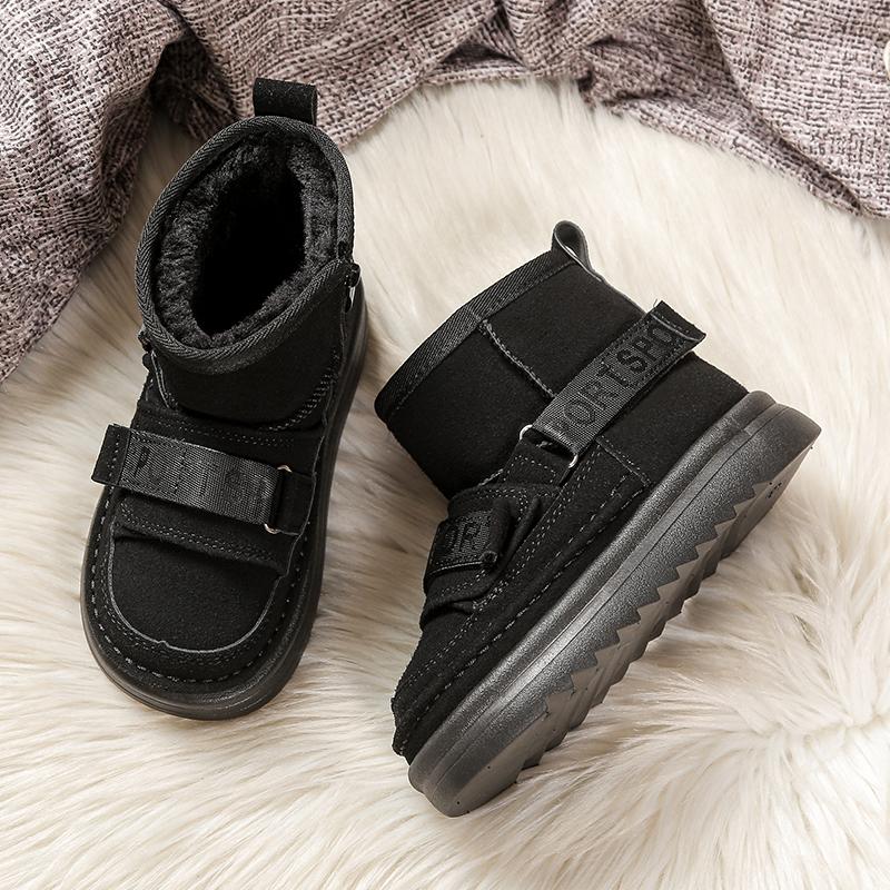 Children's snow boots, winter styles for boys and girls, big cotton shoes with plush winter shoes, baby snow cotton
