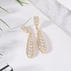 Elegant Water Drop Zirconia Earring For Women With Dangle Design And Geometric Style