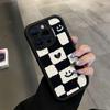 Black grid love iPhone17Promax mobile phone case ladder is suitable for Apple 16promax all-inclusive Tianyan 15.