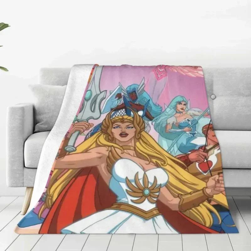 She Ra Princess Of Power Anime Blanket Glimmer Adventure Cartoon Fuzzy Funny Soft Throw Blankets for Bedspread Winter 75X95CM