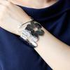 Fashion Exaggerated 316L Stainless Steel Bracelet Hollow Flower Cuff Bangle Silver Plated Statement Jewelry