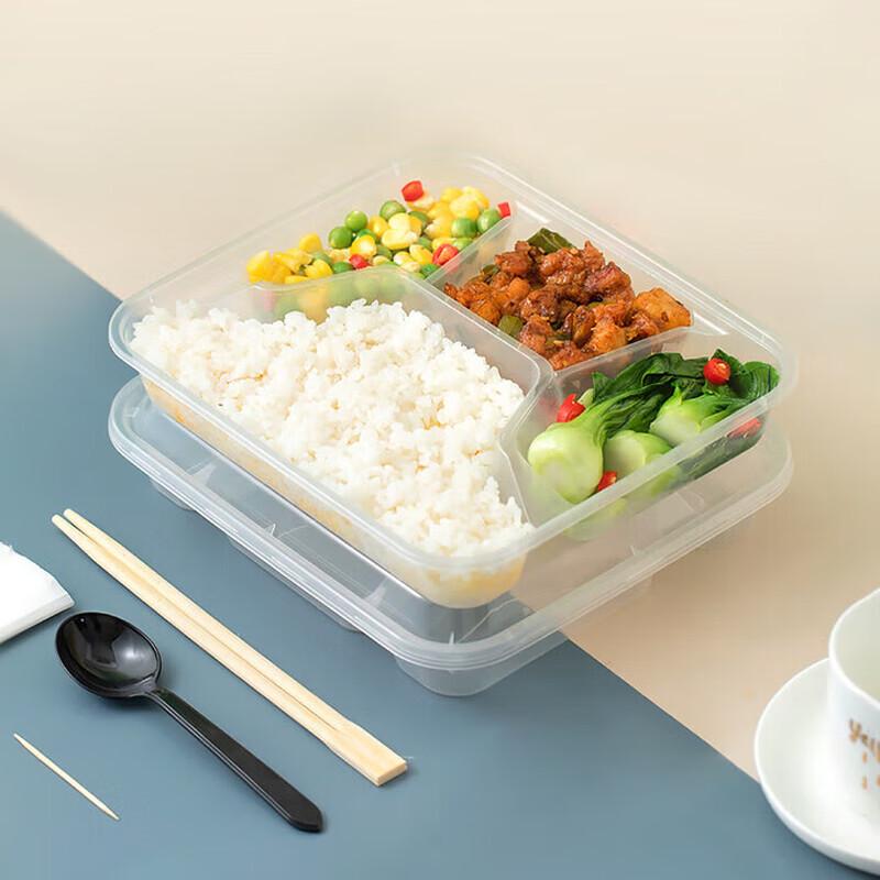 ZLIII Disposable 4-Compartment Microwavable Lunch Box Sets
