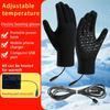 USB Rechargeable Heating Gloves Outdoor Snowboard Gloves Touchscreen Winter Thermal Gloves for Snowboarding Motorcycle Riding 
