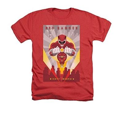 Power Rangers T-shirt Rossa Deco da Adulto Regular Fit Melange Taglia L