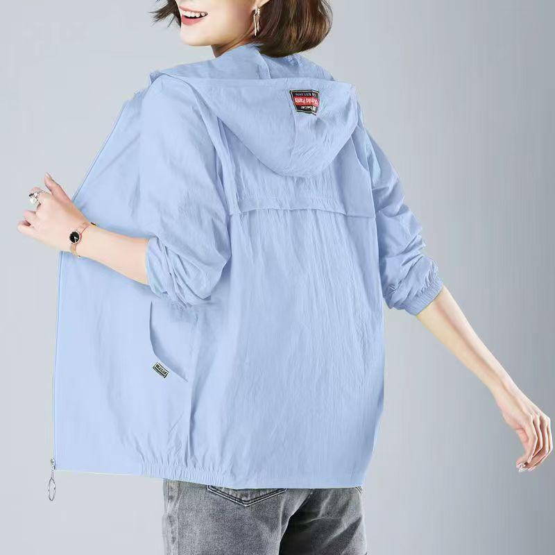 

Жіноча куртка Тонке пальто Повсякденна куртка з довгим рукавом і капюшоном Жіноча вітрівка Сонцезахисна куртка Верхній одяг XL синій