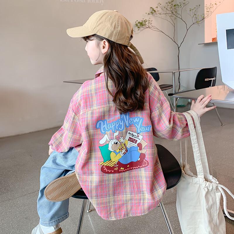 Girls  Plaid Spring/Autumn Shirt Jacket