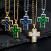 Nuova Collana Personalizzata Versatile Multicolore Zircone Croce Full Diamond Hip Hop Tendenza Ciondolo Gioielli Moda Donna Europei Americani Regalo