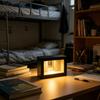 Wooden Matte Black Ornament LED Picture Frame Night Light, Mirror Illusion Infinite Tunnel Tabletop Lamp, Dustproof Gaming Desk Display Case, Dual-Use