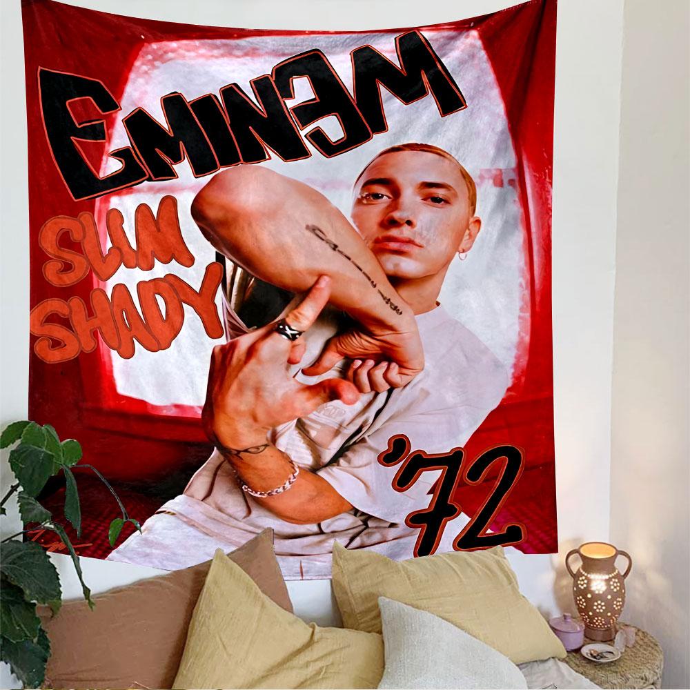 Eminem Slim Shady Tapestry Wall Hanging, Rap Legend Poster, Wall Decor for Bedroom Living Room Dorm