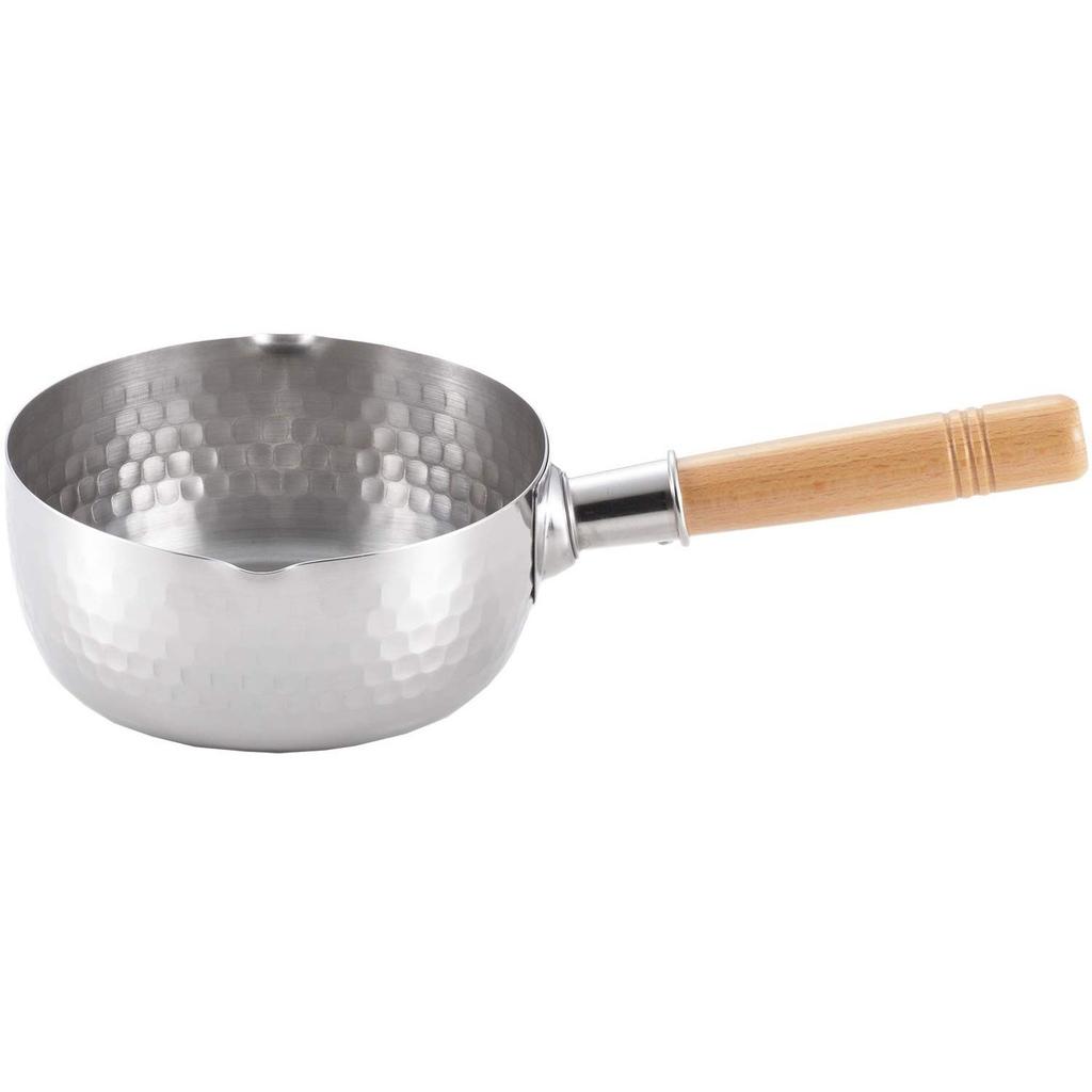 Yoshikawa Yukihira Nabe 16cm Gas IH Compatible Stainless Steel Made Japan Single Handle Pan Tsubame Sanjo Dual Spouts Milk YH6751