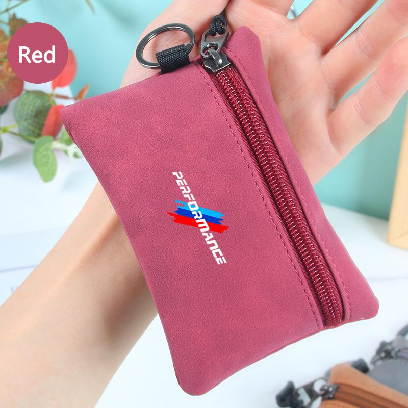 Portable Suede Car Key Bag Zipper Wallets Card Coin Pouch For BMW Performance X1 X3 X4 X5 E46 E90 F20 E60 E39 F10 M1 M2 M3 M5 M6 GR3