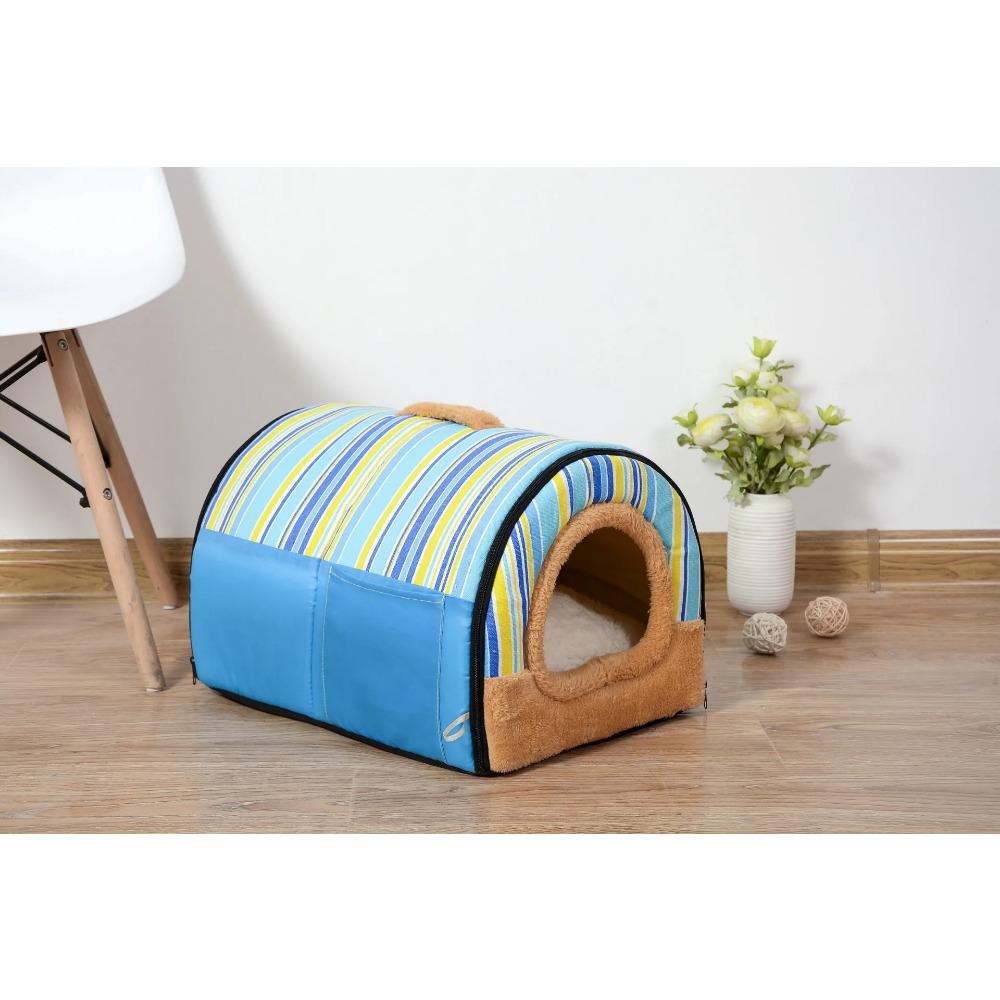 

Домик для собак с ковриком, складной домик, кровать для домашних собак, будка для кошек и щенков для маленьких и средних собак, подушка для кровати для животных чихуахуа 45cmx35cmx30cm
