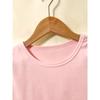 Girls Crew Neck Short Sleeve T-Shirt with Cartoon Tomato Surfing Print
