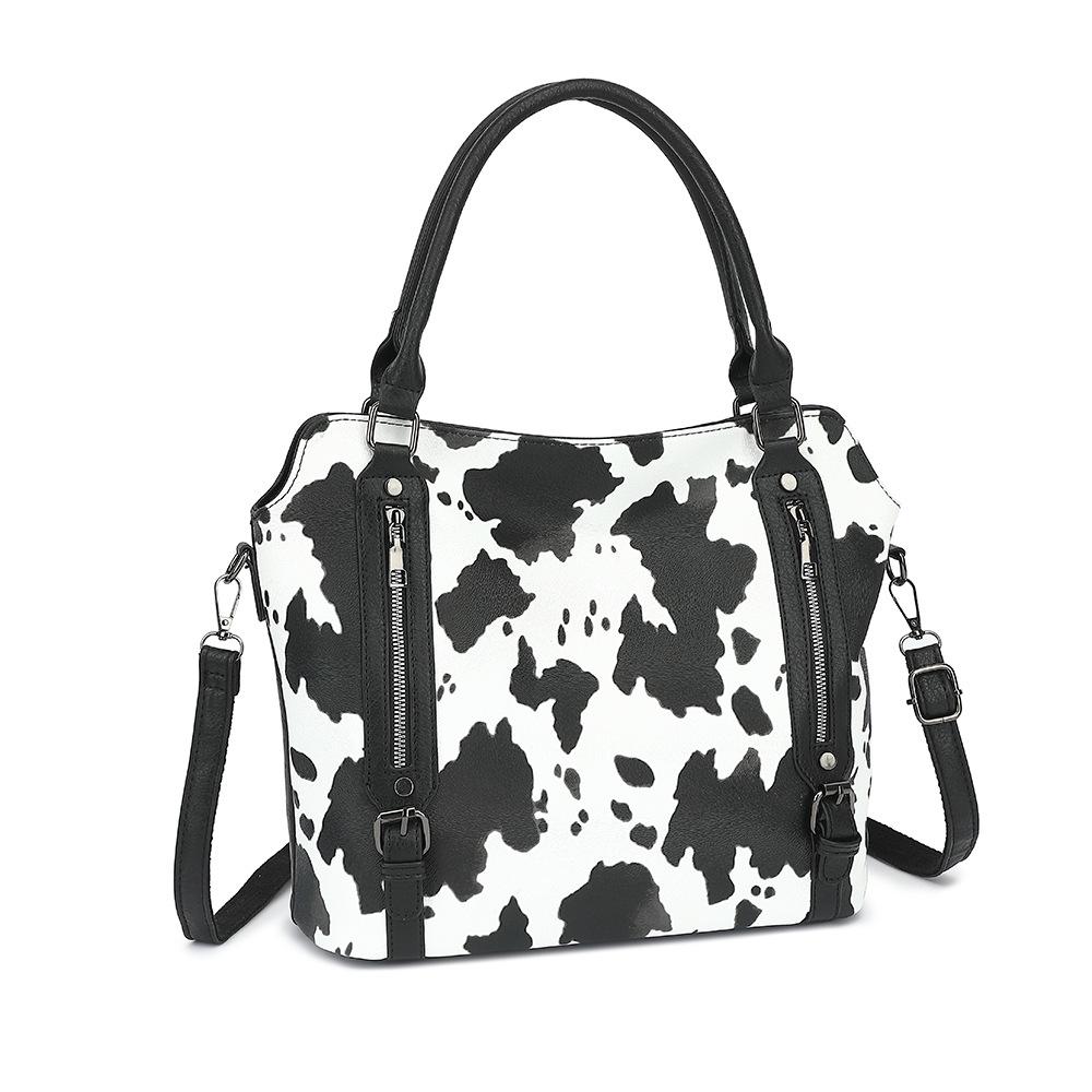 Milk Print Retro Large Capacity Multi Folding Soft Wearable Crossbody Bag (Spacious Foldable Shoulder Bag for Commuting)