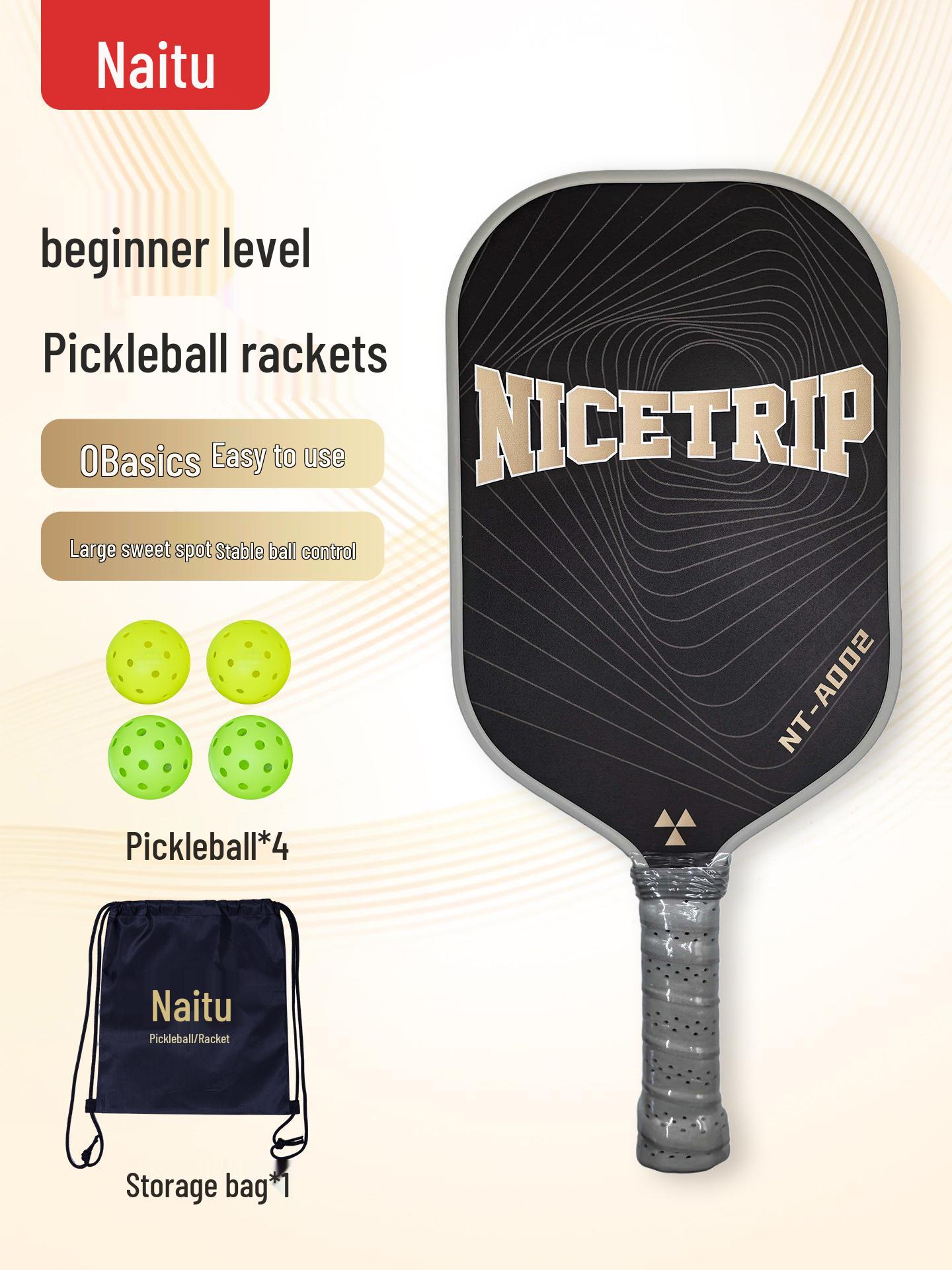Entry-Level Fiberglass Pickleball Racket & Ball Set Single Racket + Gift Box