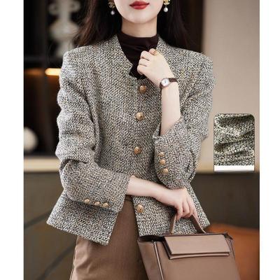 Fashionable Small Stand Collar Coat Women's Clothing Petite Elegant Short Outfit Stylish Autumn Jacket with Superior Sense