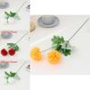 Silk Flower Long Doubleball Ping Pong Chrysanthemum For Wedding And Party Decor