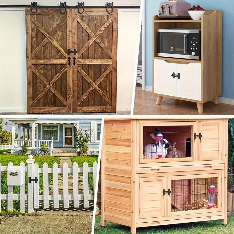 1 Stück Schwarzer Türverschluss Edelstahl Riegel Eisen Käfigverschluss Schloss Einfacher Haustierkäfig Tür Scheunenschiebetür Anhängerkupplung Schloss Türschnalle