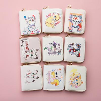 New Fresh and Sweet Women's Wallet Anime Cartoon Leather Embossed Wallet Change Bag Storage